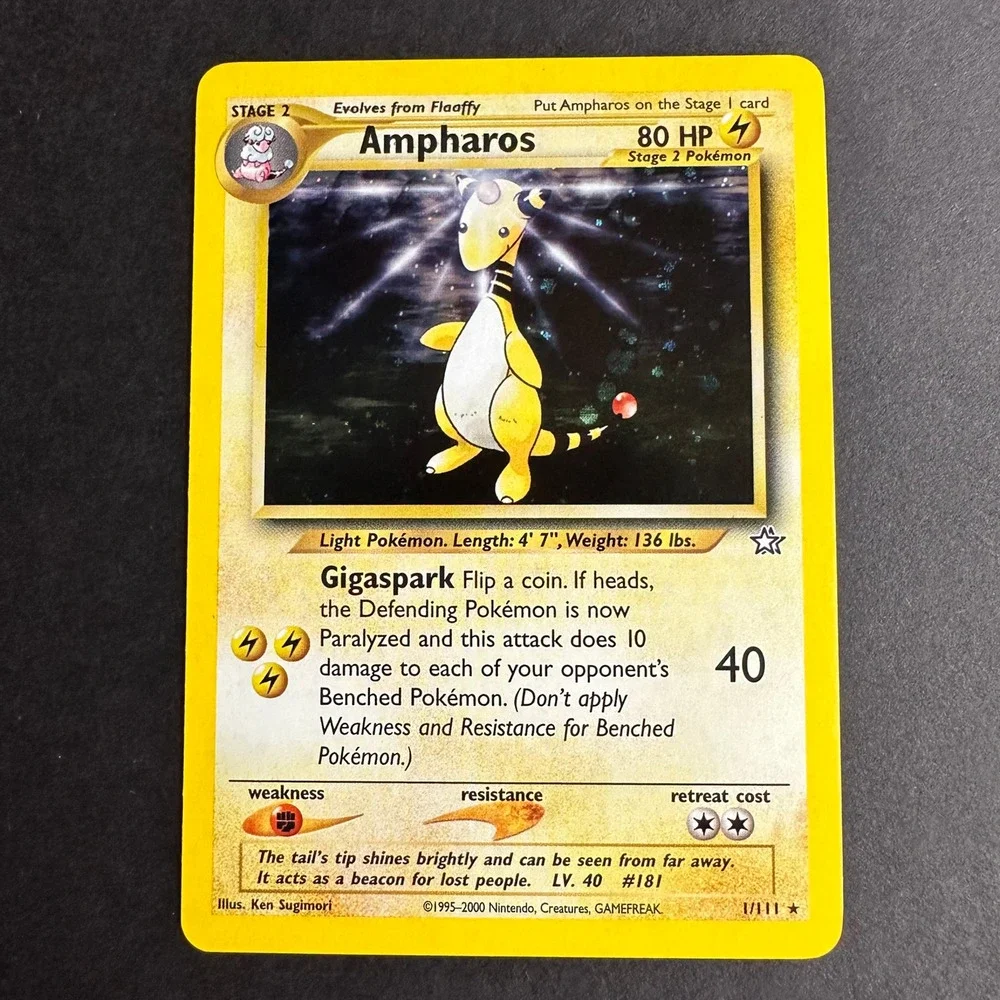 Pokemon TCG Ampharos Neo Genesis 001/111 Holo Rare Unlimited NM